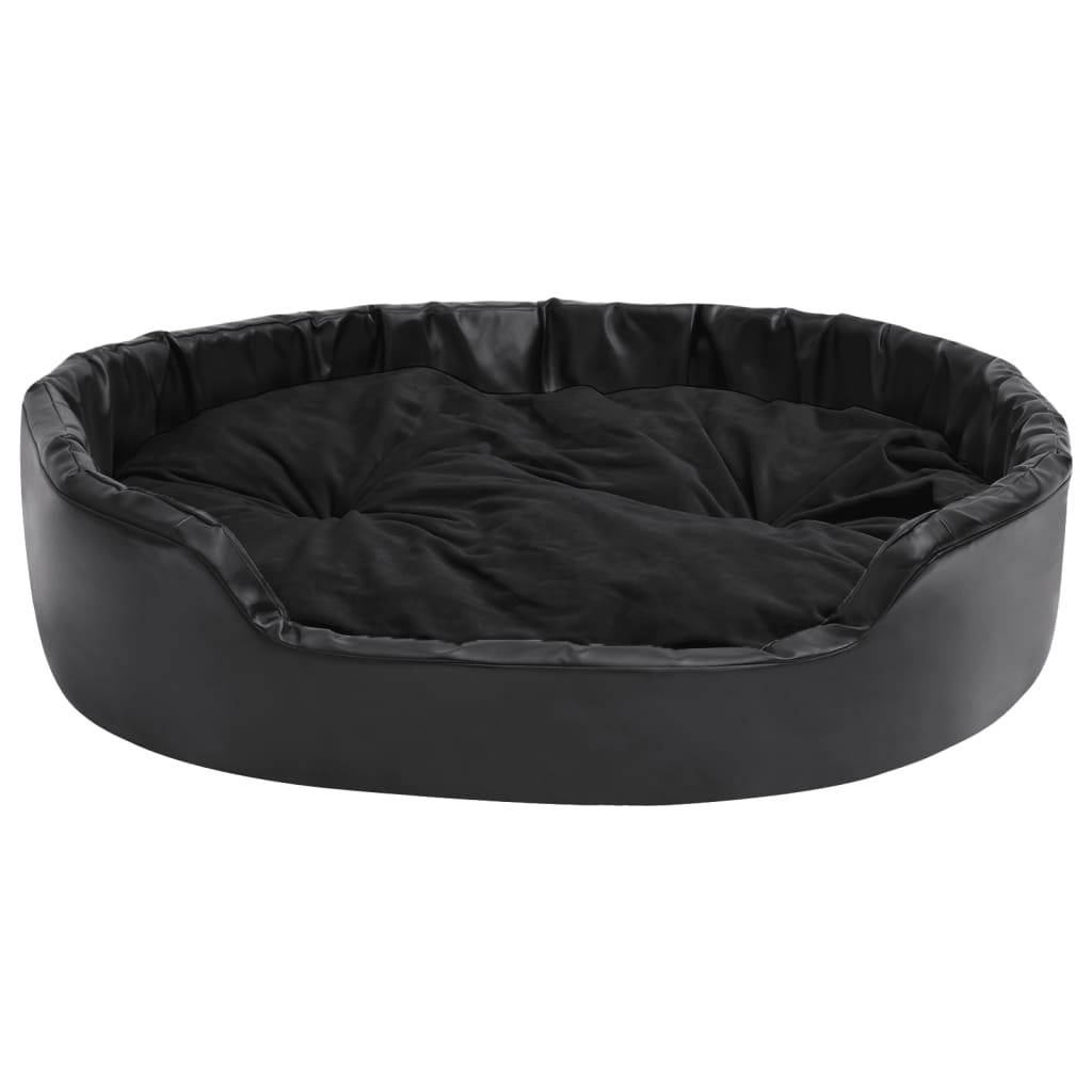 Lettino per Cani Nero 99x89x21 cm in Peluche e Similpelle - homemem39