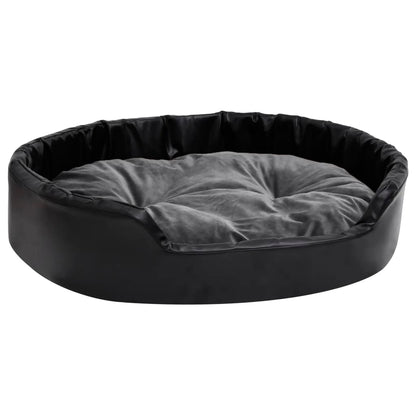 Lettino per Cani Nero e Grigio 90x79x20 cm Peluche e Similpelle - homemem39