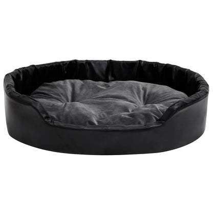 Lettino per Cani Nero e Grigio 90x79x20 cm Peluche e Similpelle - homemem39