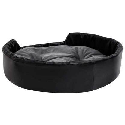 Lettino per Cani Nero e Grigio 90x79x20 cm Peluche e Similpelle - homemem39