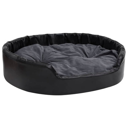 Lettino per Cani Nero e Grigio 99x89x21 cm Peluche e Similpelle - homemem39