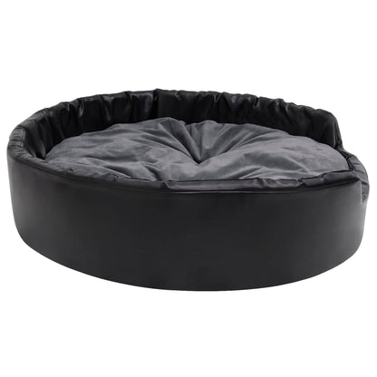 Lettino per Cani Nero e Grigio 99x89x21 cm Peluche e Similpelle - homemem39