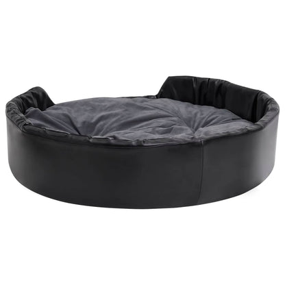 Lettino per Cani Nero e Grigio 99x89x21 cm Peluche e Similpelle - homemem39