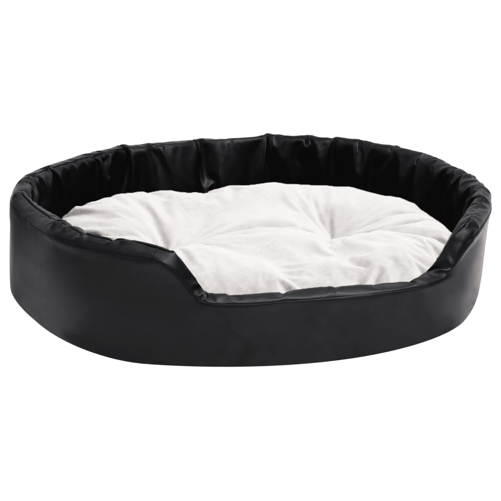 Lettino per Cani Nero e Beige 90x79x20 cm Peluche e Similpelle - homemem39