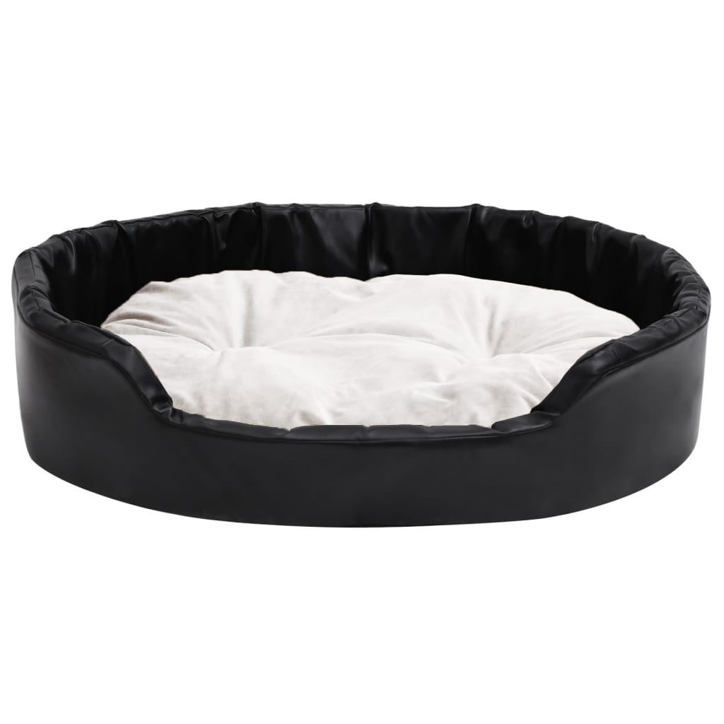 Lettino per Cani Nero e Beige 90x79x20 cm Peluche e Similpelle - homemem39