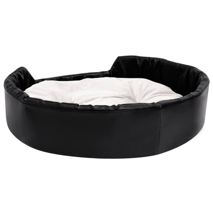 Lettino per Cani Nero e Beige 90x79x20 cm Peluche e Similpelle - homemem39