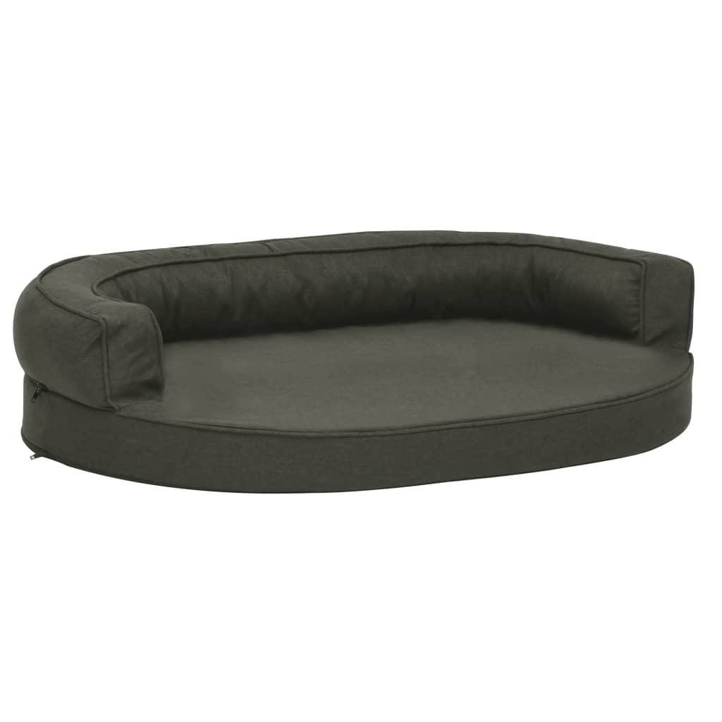 Materasso Ergonomico per Cani 75x53cm Effetto Lino Grigio Scuro - homemem39