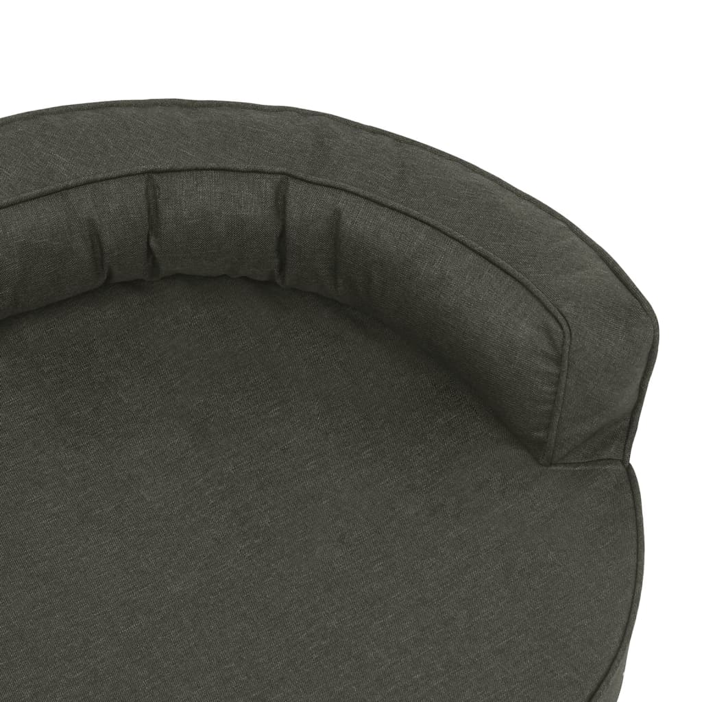 Materasso Ergonomico per Cani 75x53cm Effetto Lino Grigio Scuro - homemem39