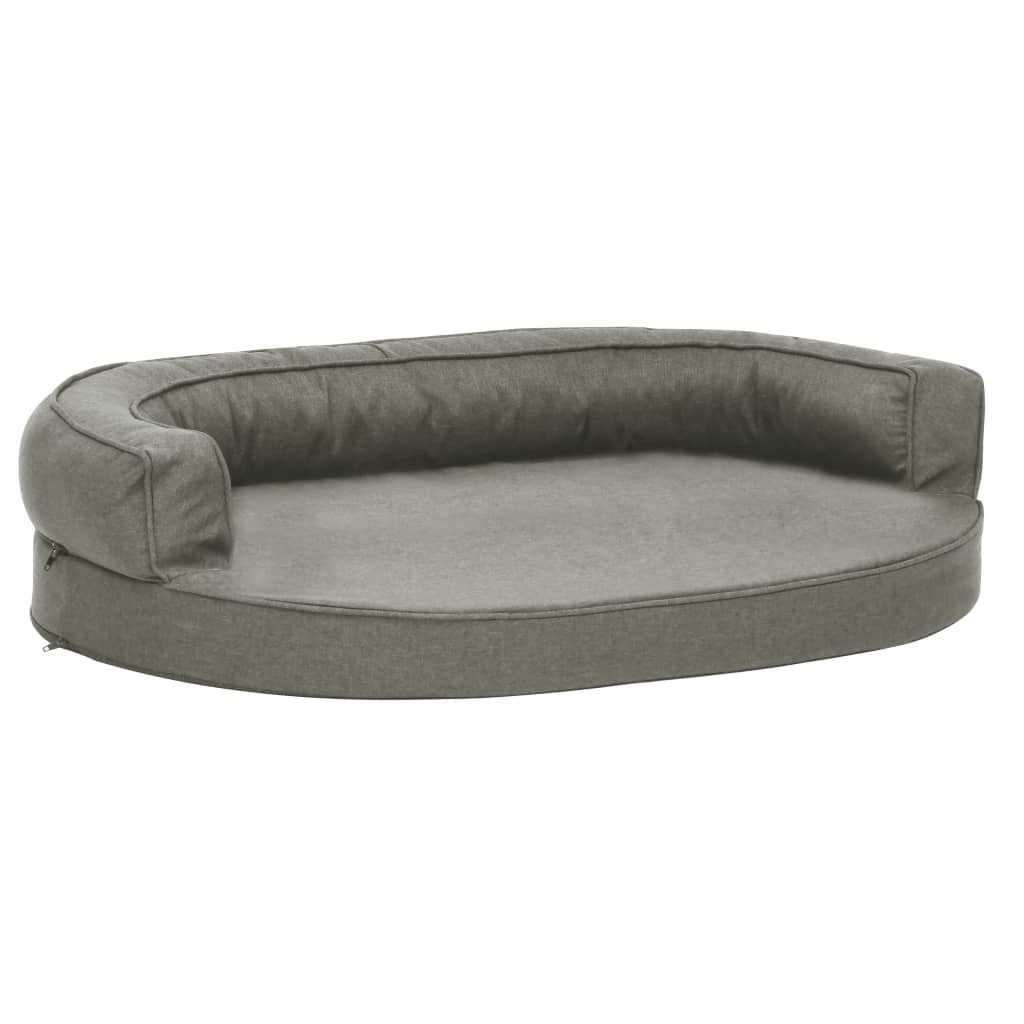 Materasso Ergonomico per Cani 75x53 cm Effetto Lino Grigio - homemem39