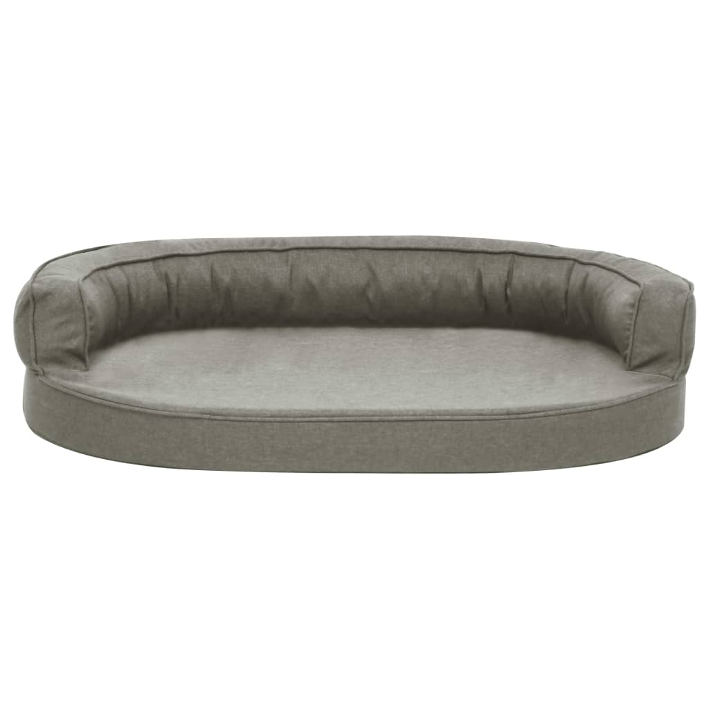 Materasso Ergonomico per Cani 75x53 cm Effetto Lino Grigio - homemem39