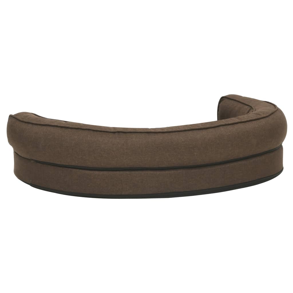 Materasso Ergonomico per Cani 75x53 cm Effetto Lino Marrone - homemem39