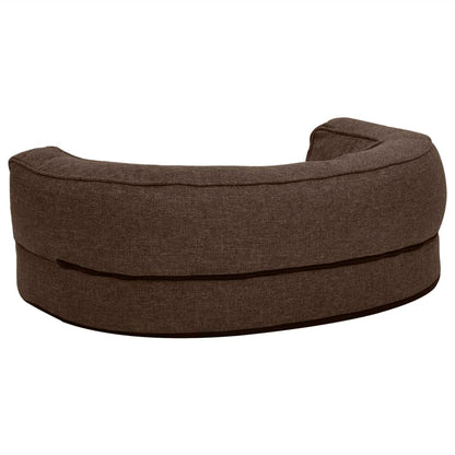 Materasso Ergonomico per Cani 60x42cm Pile Effetto Lino Marrone - homemem39