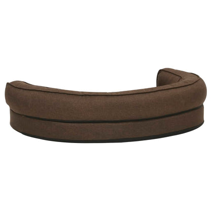 Materasso Ergonomico per Cani 75x53cm Pile Effetto Lino Marrone - homemem39