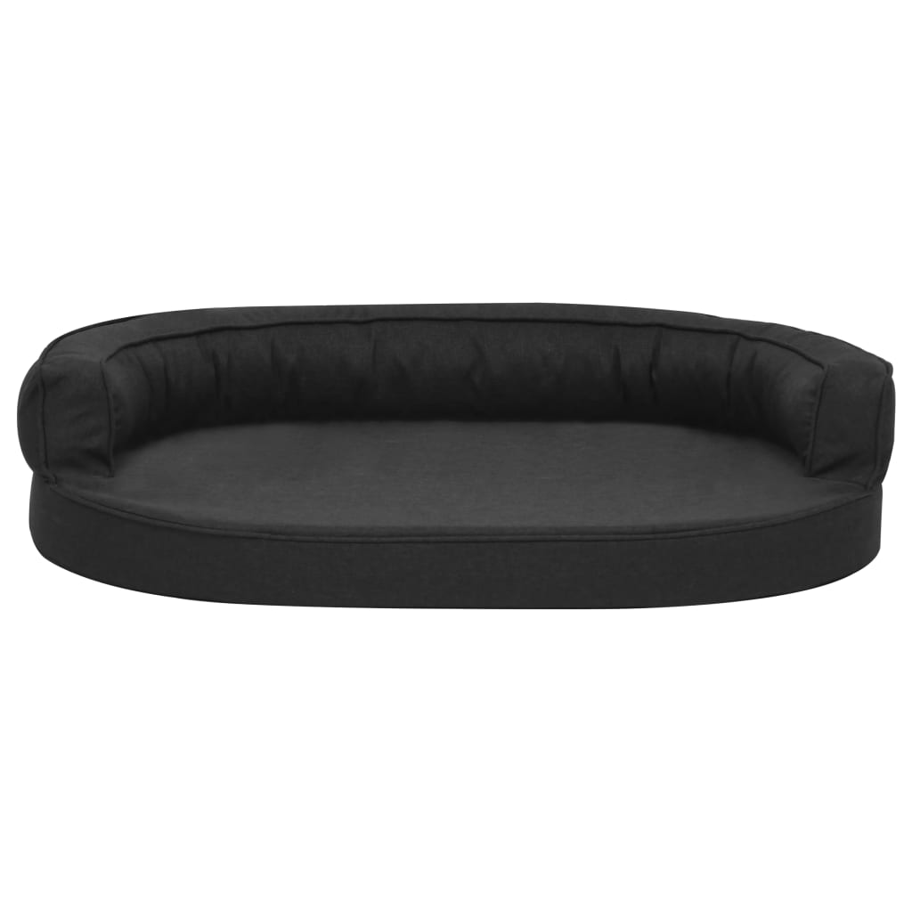 Materasso Ergonomico per Cani 75x53 cm Effetto Lino Nero - homemem39