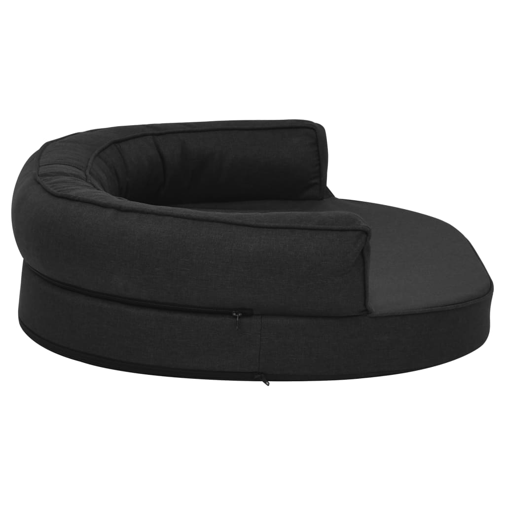 Materasso Ergonomico per Cani 75x53 cm Effetto Lino Nero - homemem39