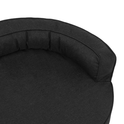 Materasso Ergonomico per Cani 75x53 cm Effetto Lino Nero - homemem39