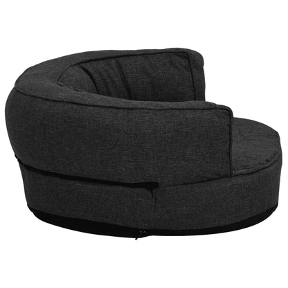 Materasso Ergonomico per Cani 75x53 cm Pile Effetto Lino Nero - homemem39