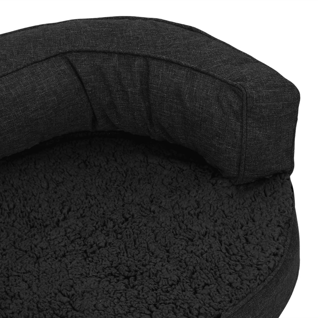 Materasso Ergonomico per Cani 75x53 cm Pile Effetto Lino Nero - homemem39