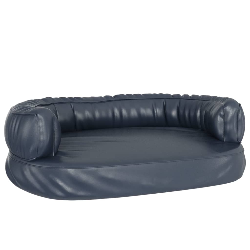 Letto Cani Ergonomico Gommapiuma Blu Scuro 75x53 cm Similpelle - homemem39