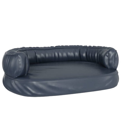 Letto Cani Ergonomico Gommapiuma Blu Scuro 75x53 cm Similpelle - homemem39