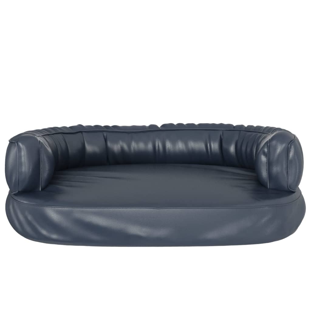 Letto Cani Ergonomico Gommapiuma Blu Scuro 75x53 cm Similpelle - homemem39