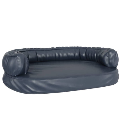 Letto Cani Ergonomico Gommapiuma Blu Scuro 88x65 cm Similpelle - homemem39