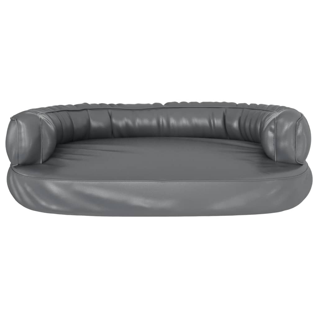 Letto per Cani Ergonomico Gommapiuma Grigio 88x65 cm Similpelle - homemem39