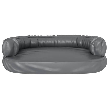 Letto per Cani Ergonomico Gommapiuma Grigio 88x65 cm Similpelle - homemem39