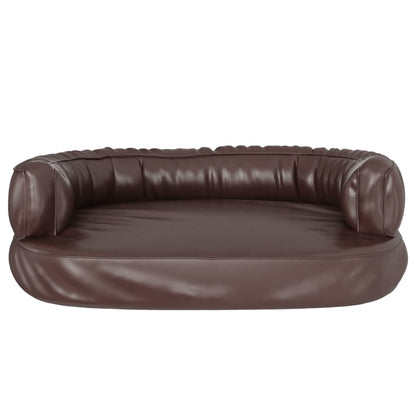 Letto Cani Ergonomico Gommapiuma Marrone 60x42 cm in Similpelle - homemem39