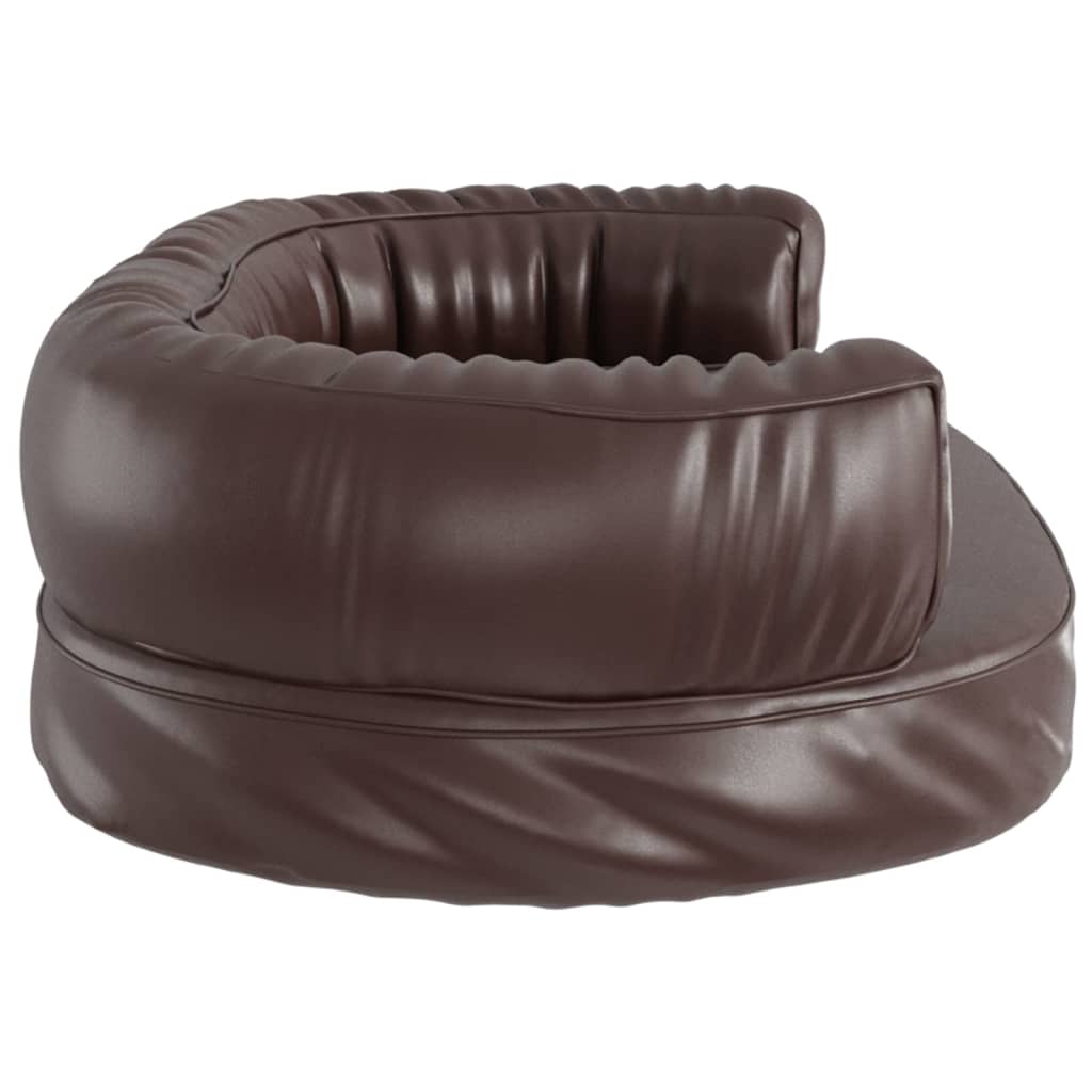 Letto Cani Ergonomico Gommapiuma Marrone 60x42 cm in Similpelle - homemem39