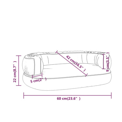 Letto Cani Ergonomico Gommapiuma Marrone 60x42 cm in Similpelle - homemem39