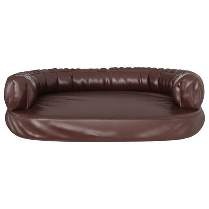 Letto per Cani Ergonomica Gommapiuma Marrone 75x53cm Similpelle - homemem39