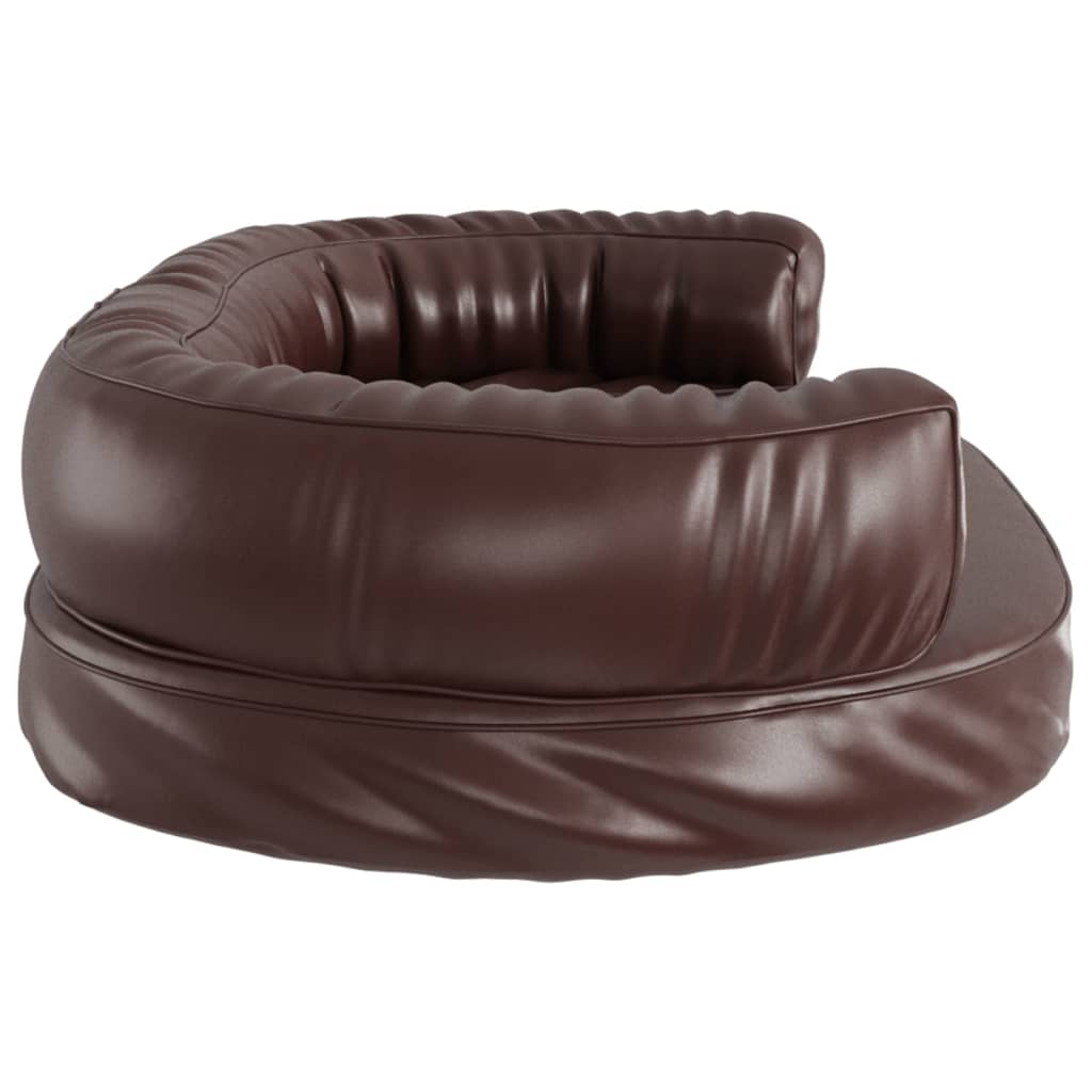 Letto per Cani Ergonomica Gommapiuma Marrone 75x53cm Similpelle - homemem39