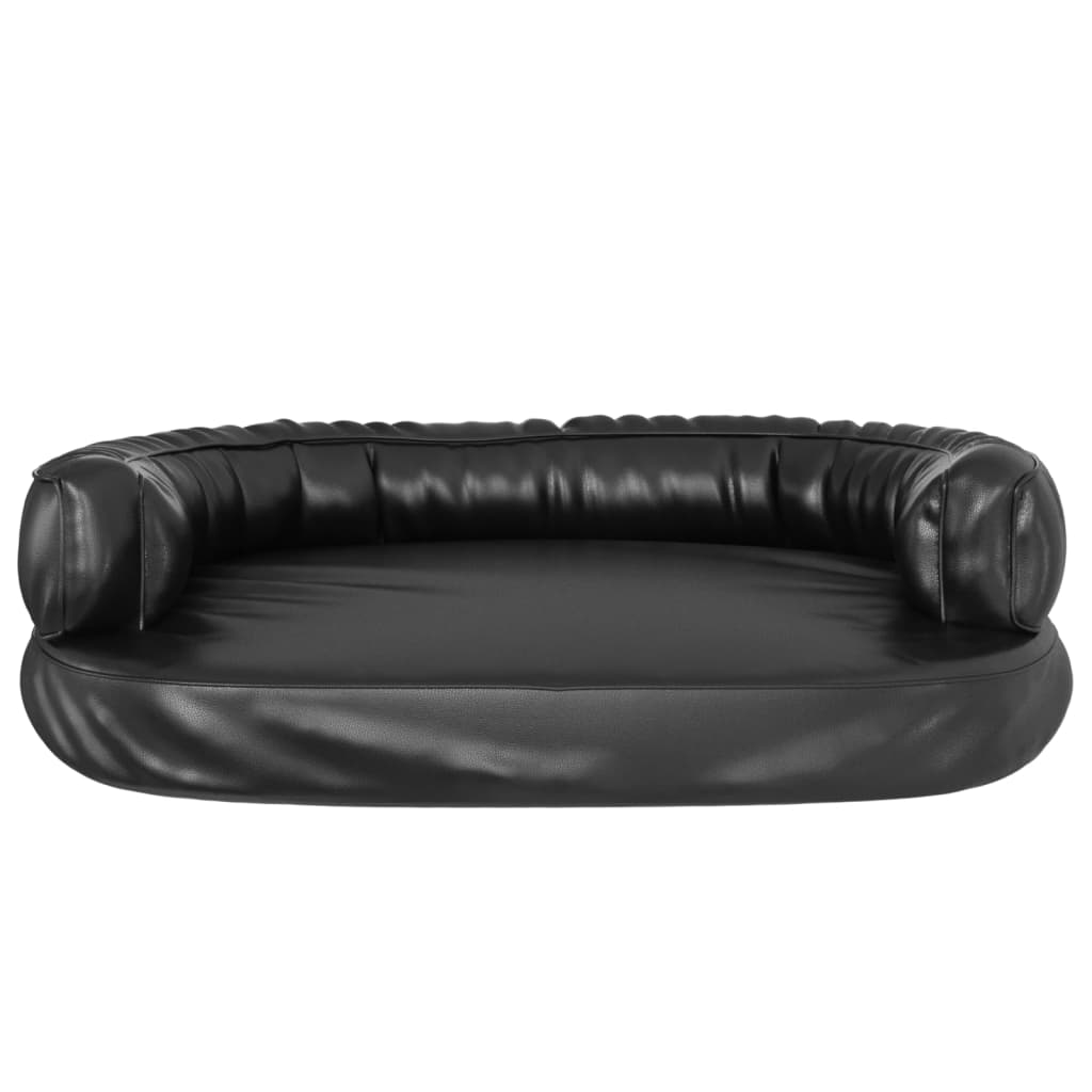 Letto per Cani Ergonomico Gommapiuma Nero 75x53cm Similpelle - homemem39