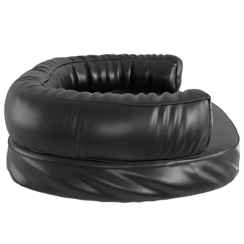 Letto per Cani Ergonomico Gommapiuma Nero 75x53cm Similpelle - homemem39