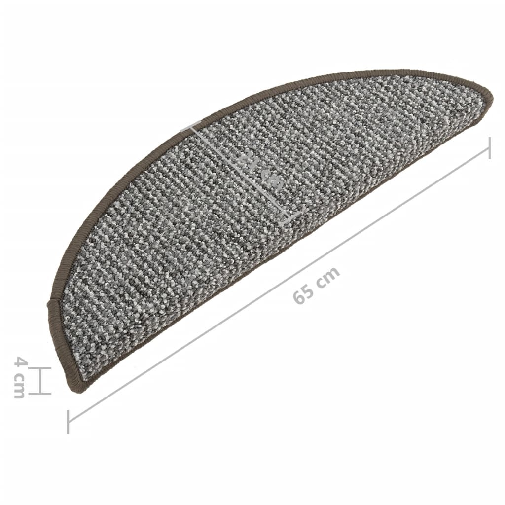 Tappetini per Scale 15 pz Grigi 65x25 cm - homemem39