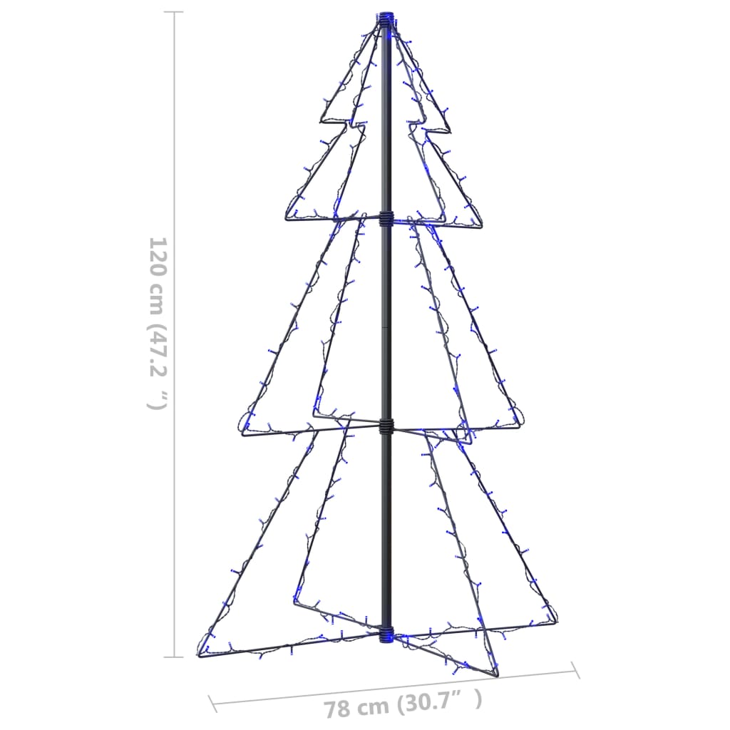 Albero di Natale a Cono 160 LED per Interni Esterni 78x120 cm - homemem39