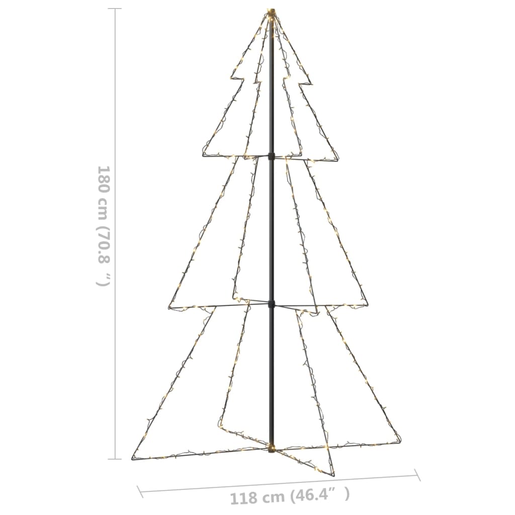 Albero di Natale a Cono 240 LED per Interni Esterni 118x180 cm - homemem39