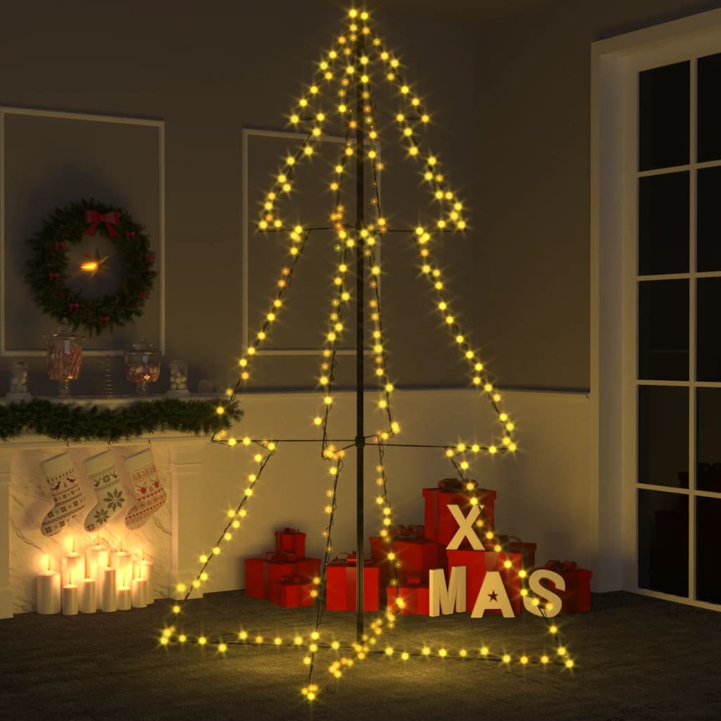 Albero di Natale a Cono 240 LED per Interni Esterni 118x180 cm - homemem39