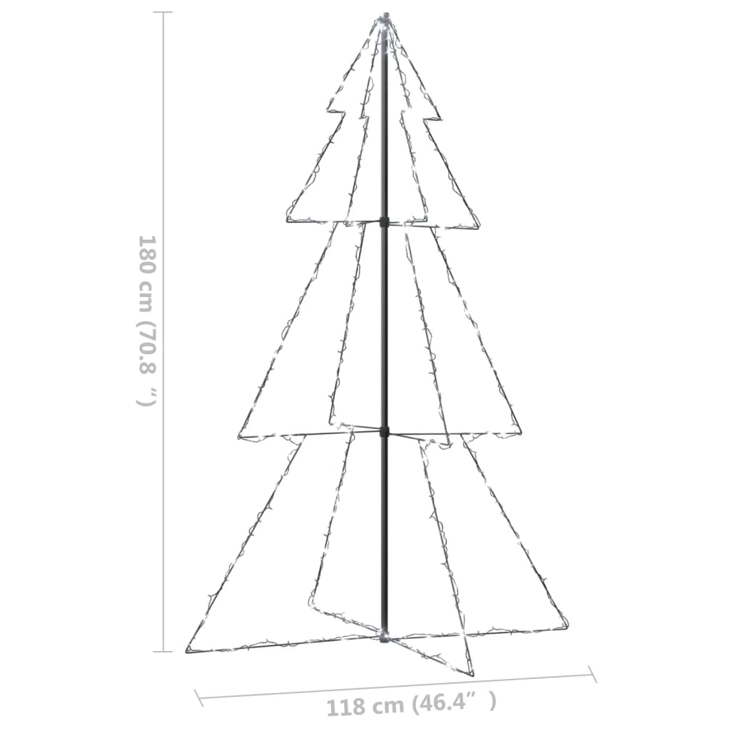 Albero di Natale a Cono 240 LED per Interni Esterni 118x180 cm - homemem39