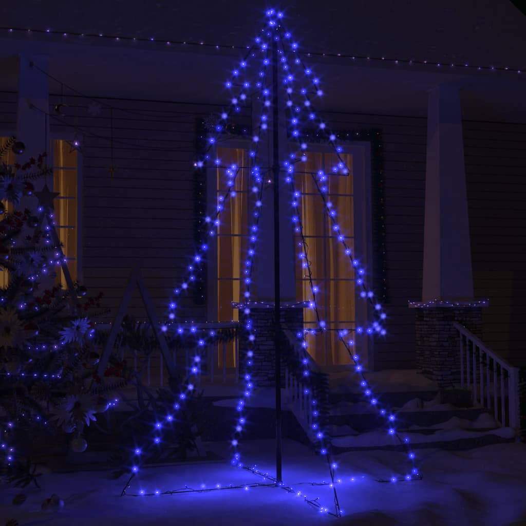 Albero di Natale a Cono 240 LED per Interni Esterni 118x180 cm - homemem39