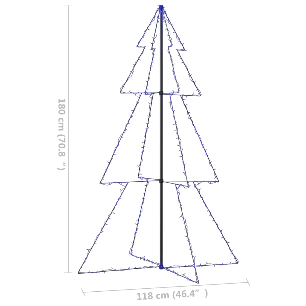 Albero di Natale a Cono 240 LED per Interni Esterni 118x180 cm - homemem39