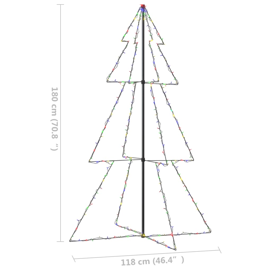 Albero di Natale a Cono 240 LED per Interni Esterni 118x180 cm - homemem39