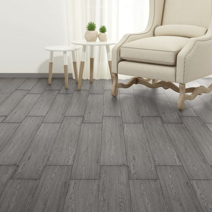 Listoni Pavimento Autoadesivi PVC 5,21 m² 2 mm Grigio Scuro - homemem39