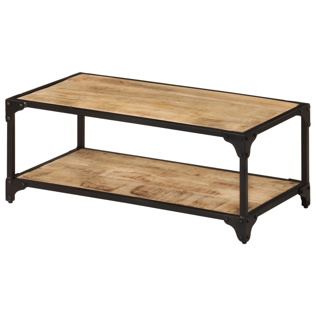 Tavolino da Salotto 90x45x35 cm in Legno di Mango Grezzo - homemem39