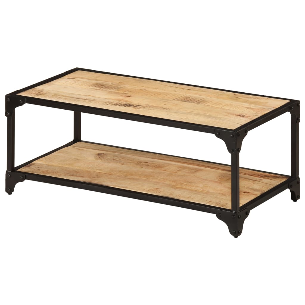 Tavolino da Salotto 90x45x35 cm in Legno di Mango Grezzo - homemem39