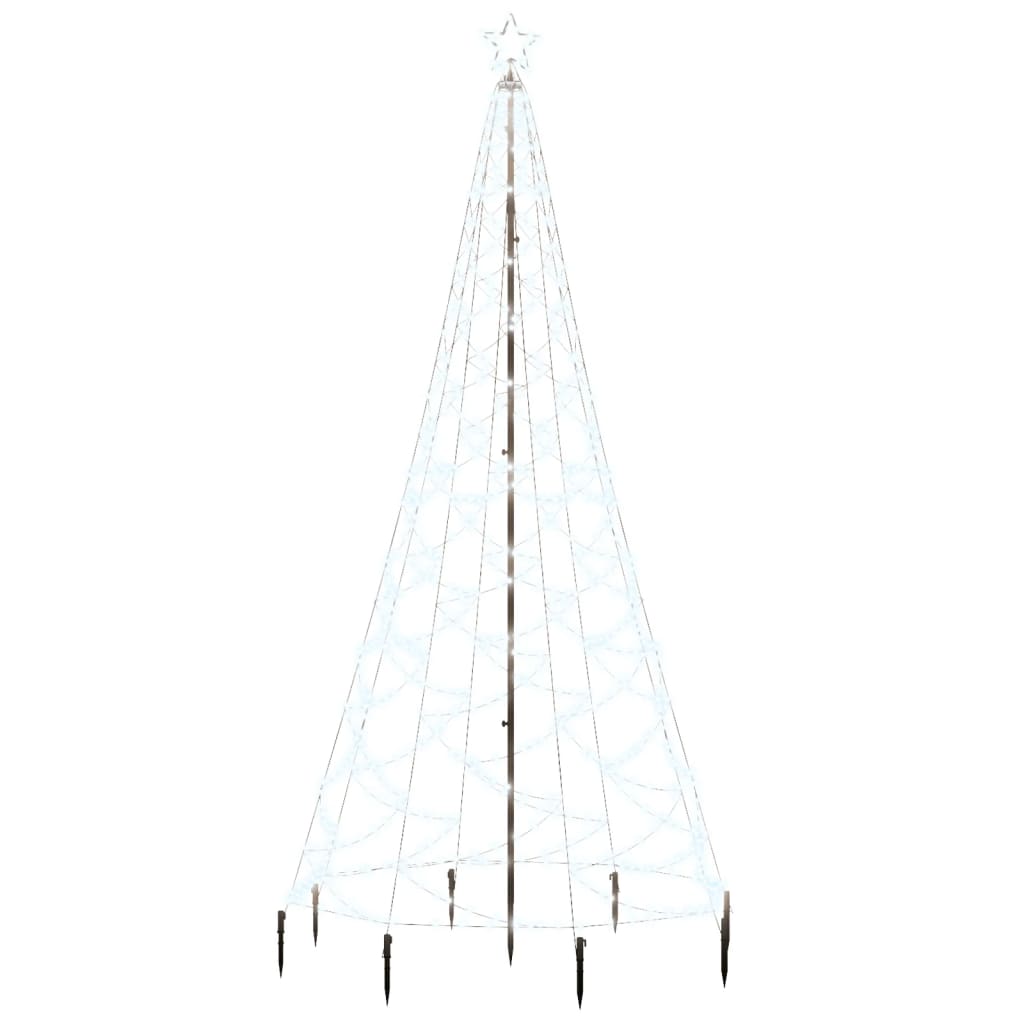 Albero di Natale con Palo in Metallo 500 LED Bianco Freddo 3 m - homemem39