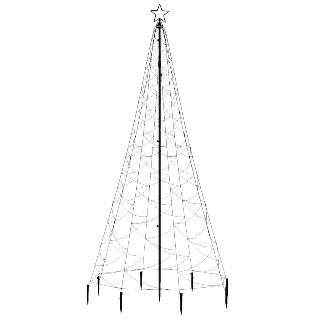 Albero di Natale con Palo in Metallo 500 LED Bianco Freddo 3 m - homemem39