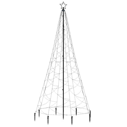 Albero di Natale con Palo in Metallo 500 LED Bianco Freddo 3 m - homemem39
