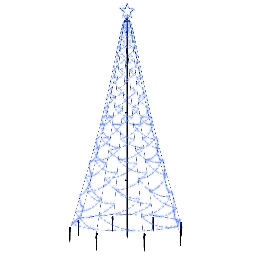 Albero di Natale con Palo in Metallo 500 LED Blu 3 m - homemem39